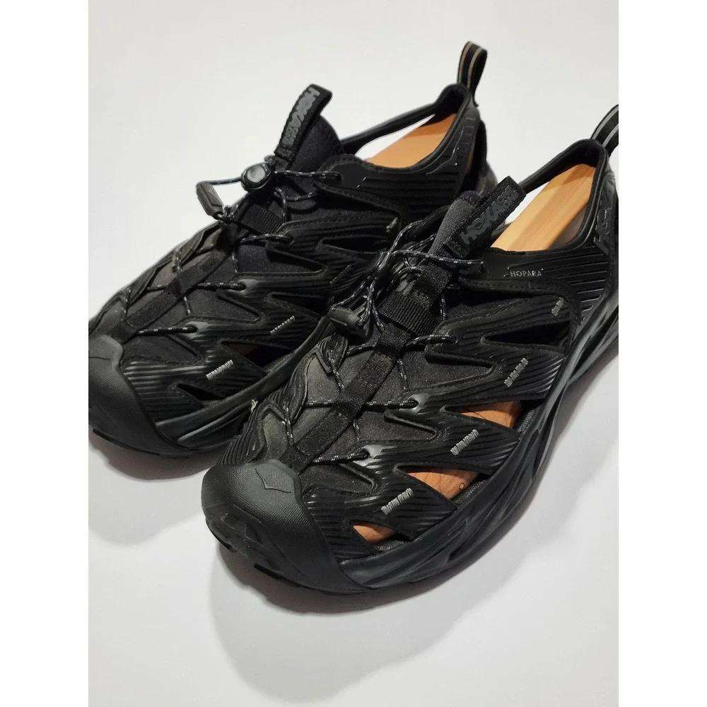 Hoka One One Hopara 2 Mens Black Hiking Sandals Mountain Shoes 1106534-BBLC 10.5